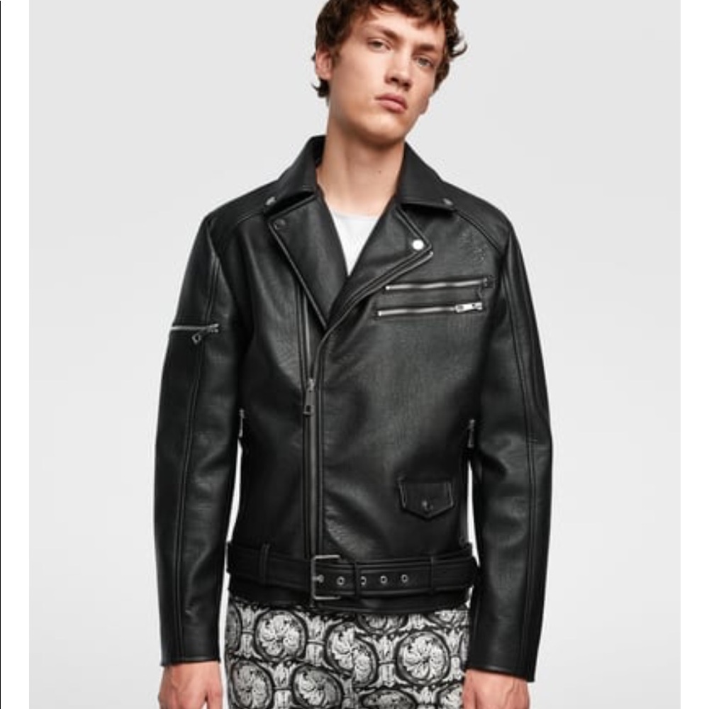 Zara biker patched fringed jacket 2018 - Picture 2 of 8